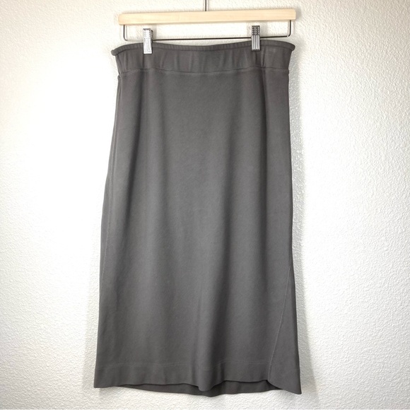 Vulin Midi Skirt Medium Cotton Spandex Stretch Waist Minimalist A Line - Picture 1 of 16